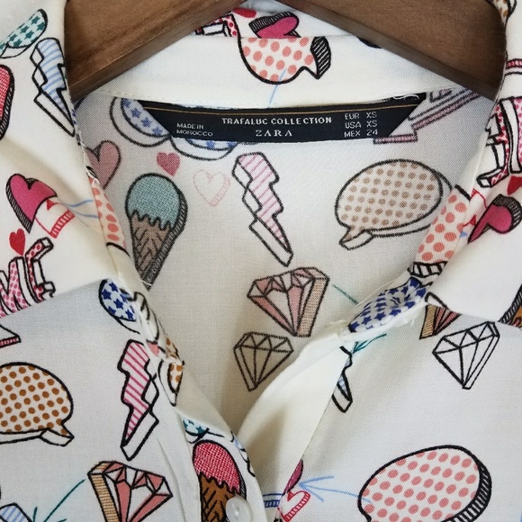 ZARA Trafaluc comic print top - Picture 3 of 4